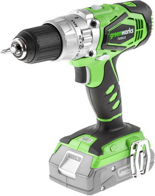 

Дрель-шуруповерт Greenworks, G 24 CDK2 3801107 UC