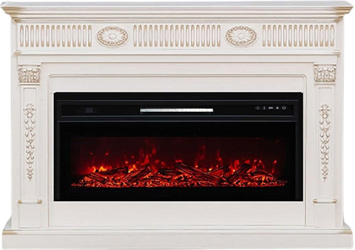 

Каминокомплект Elekam Fargo с очагом Pulsar 38 (F2038E-2), светло-бежевый/золотая патина