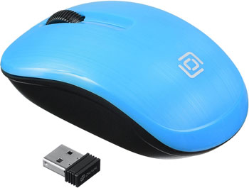 

Беспроводная мышь Oklick 525MW голубой оптическая (1000dpi) беспроводная USB (2but)
