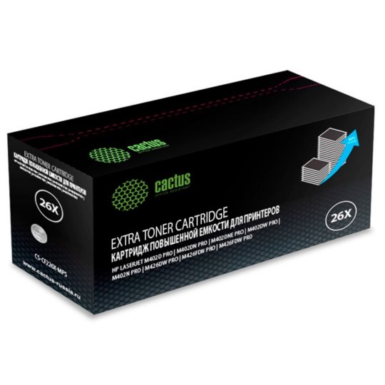 

Картридж лазерный Cactus CS-CF226X-MPS CF226XX черный (12000стр.) для HP LJ M402d/M402n/M426dw/M426fdn/M426fdw