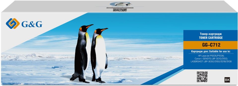 

Картридж лазерный Canon G&G GG-C712 черный (1500стр.) для LBP-3010/3100