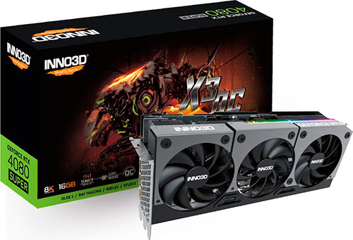 фото Видеокарта inno3d geforce rtx 4080 super x3 oc 16gb (n408s3-166xx-187049n)