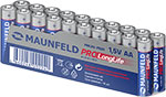 Батарейки MAUNFELD PRO Long Life Alkaline AA (LR6), 20 шт., спайка (MBLR6-PB20) батарейки duracell long lasting power lr44 2 шт