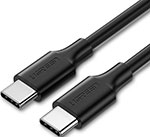Кабель Ugreen USB C PD, 60 Вт, 1 м (50997) черный кабель aux 1m на вход aux 3 5mm jd 457 серебро