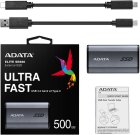 

Накопитель SSD Adata USB-C 500Gb AELI-SE880-500GCGY SE880 2.5" серый