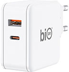 Сетевое зарядное устройство Bion GaN USB-A + USB-C, белый (BXP-GAN-PD-AC-65W) зарядное устройство usb кабель зарядное устройство для раций baofeng и kenwood с индикатором 15548