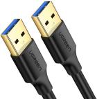 Кабель Ugreen US128 (10371) USB-A 3.0 Male to Male Cable, 2 м, черный
