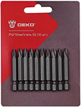 

Набор профессиональных бит Deko Ph2*50мм*сталь S2 (10 шт.) серый