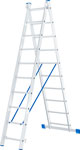 Лестница Сибртех Лестница, 2x10 ступеней, алюминиевая, двухсекционная