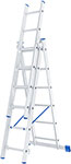 Лестница Сибртех 97816 Лестница, 3 х 6 ступеней, алюминиевая, трехсекционная алюминиевая трехсекционная лестница сибртех