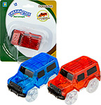 Гибкий трек 1 Toy внедорожник, с 3 ламп., 2 цв. в асс.синий и красный машинка 1 toy transcar double автоцистерна – внедорожник 8 см блистер