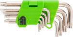 Набор ключей имбусовых Сибртех 12321 Tamper-Torx, 9 шт., TT10-TТ50, 45x, закаленные, короткие, никель набор стопорных колец сибртех d 1 5 22 мм 300 предм