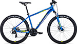 Велосипед Forward APACHE 27, 5 2.0 disc 2021 рост 15/'/' синий/зеленый