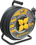 Удлинитель на катушке IEK УК50 на мет с т/з 4 места 2P PE/50м КГ 3х1,5мм2 IP44 ''Professional''