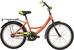 Велосипед Novatrack 20 VECTOR оранж защ А-тип тормоз нож. крылья и багаж черн.без доп колес 203VECTOR.OR22