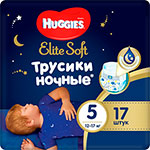 Ночные трусики-подгузники  Huggies Elite Soft 5 12-17 кг 17 шт.