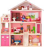 фото Кукольный дом для барби paremo pd 316-02 мечта (28 предметов мебели лифт лестница гараж балкон качели