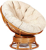 фото Кресло-качалка tetchair ''papasan'' w 23/01 b / с подушкой / cognac (коньяк) ткань старт 5773