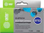 Картридж струйный Cactus (CS-EPT0732) для EPSON Stylus С79/СХ3900/4900/5900/7300, голубой чернила для струйного принтера cactus cs i bt5000c голубой совместимый