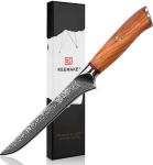 Нож обвалочный из дамасской стали Keemake 6 Inch Boning Knife 67 слоев основа VG10 (10CR15MOV) + 316 сталь HRC60+-2 (P-8) бежевый