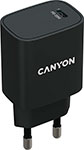 Сетевой адаптер для быстрой зарядки Canyon H-20-02 Type-C 20W Power Delivery черный