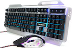 

Игровой комплект клавиатура + мышь Гарнизон GKS-510G металл подсветка черный/серый