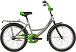 Велосипед Novatrack 20 VECTOR серебро защ А-тип тормоз нож. крылья и багаж черн. без доп колес 203VECTOR.SL22