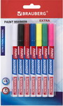 Набор маркеров Brauberg EXTRA (paint marker) 2 мм, 7 цветов (151996) заправка для маркеров copic 12 мл цв n8 серый нейтральный 8