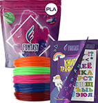 Набор для 3Д творчества Funtasy PLA-пластик 5 цветов + Книжка с трафаретами