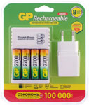 Зарядное устройство с аккумуляторами GP 4 акк 2700mAh, АА, адаптер, micro USB кабель GP GP270AAHC/CPBA-2CR4