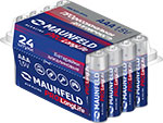 Батарейки MAUNFELD PRO Long Life Alkaline ААА (LR03), 24 шт., бокс (MBLR03-BX24) батарейка аккумулятор и зарядное устройство для него maunfeld alkaline ааа lr03 mblr03 sr40 спайка 4 шт