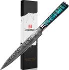 Нож разделочный из дамасской стали Keemake 8 Inch Carving Knife 67 слоев основа VG10 (10CR15MOV) + 316 сталь HRC60+-2 (CL-3) разноцветный