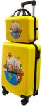 

Дорожный комплект Lats чемодан четырехколесный с принтом, размер XS и сумка ручная кладь, Москва, желтый