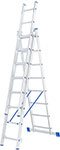Лестница Сибртех 97818 Лестница, 3 х 8 ступеней, алюминиевая, трехсекционная алюминиевая трехсекционная лестница сибртех