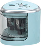 Точилка электрическая Brauberg DUAL, для 2 диаметров карандашей, 4 батарейки АА, голубая (270578) электрическая точилка risam kitchen