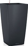 Напольное кашпо с автополивом Lechuza CUBICO Color 30  с субстратом в комплекте  пластик  серое  Ш30 Д30 В56 см  14л  13138