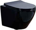Унитаз подвесной Olives черный глянец, сиденье дюропласт, PLAZA (PL30117DP)