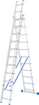 Лестница Сибртех 97821 3 х 11 ступеней алюминиевая трехсекционная