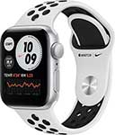 фото Умные часы apple watch se gps 40мм silver aluminum case with platinum/black nike band (myyd2ru/a)