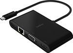 

Адаптер Belkin USB-C (GB-ethernet HDMI VGA USB-A 3.0) черный (AVC004btBK)