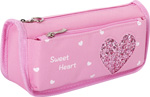 Пенал-косметичка Юнландия полиэстер, ''Heart'', розовый, 21х6х9 см, 270258 кружка 250 мл 2 шт стекло б с розовыми блестками heart air sparkly
