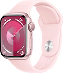 Часы Apple Watch Series 9, GPS, 41 mm, Pink Aluminium Case with Light Pink Sport Band M/L, алюминевый корпус розового цвета (MR943LL/A) смарт часы для отслеживания активности ребенка mibro z3 pink xpswz001