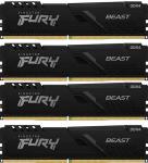 

Оперативная память Kingston DDR4 128Gb (4x32Gb) 2666MHz FURY Beast Black (KF426C16BBK4/128), Черный