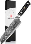 

Нож сантоку из дамасской стали Keemake 7 Inch Santoku Knife 67 слоев основа VG10 (10CR15MOV) + 316 сталь HRC60+-2 (C-6) черный
