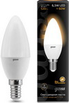 Лампа GAUSS LED Свеча E14 6.5W 520lm 3000К 103101107 Упаковка 10шт - фото 1