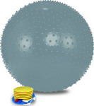 Мяч массажный Lite Weights 1875LW (75см, ножной насос, серебро) медбол lite weights 3кг 1703lw салатовый