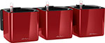 Комплект подвесных/настольных кашпо с автополивом Lechuza GREEN WALL Home Kit Glossy, пластик, ярко-красный, Ш14 В14 Д48 см, 13525