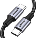 Кабель для зарядки и передачи данных Ugreen USB C 2.0 Male - USB C 2.0 Male, 3A, 0.5 м, в оплетке (50149) черный - фото 1