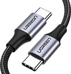 фото Кабель для зарядки и передачи данных ugreen usb c 2.0 male - usb c 2.0 male, 3a, 0.5 м, в оплетке (50149) черный