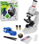 Микроскоп детский Наша игрушка 100-1200х увеличение, 3 объектива, держатель смартфона, аксессуары, коробка